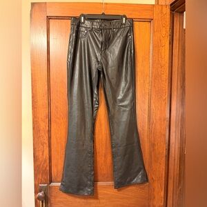 American Eagle Outfitters Black Flare Leather Jeans